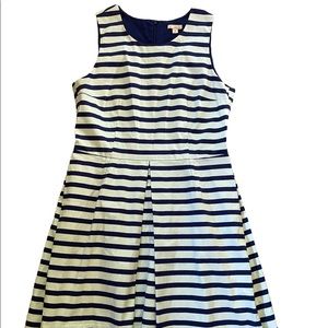 GAP pale aqua & navy striped DRESS - 10 Like New!